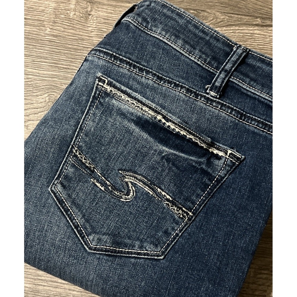 Silver Jeans Suki Slim Boot Mid Rise Curvy Fit Dark Wash Jeans SZ 33x31 (34x30)